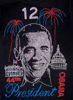 Rhinestone T-shirts & Sweatshirts 2012: Barack Obama