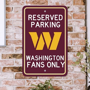 Plastic Parking SIGN - NFL Washington Football Commanders