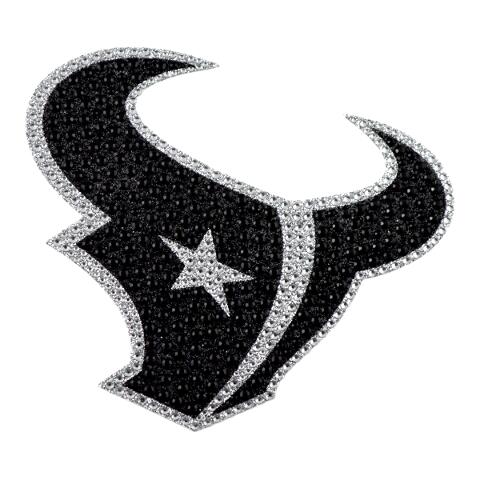 Bling Emblem Adhesive DECAL w/ Silver Rhinestone - NFL Texans