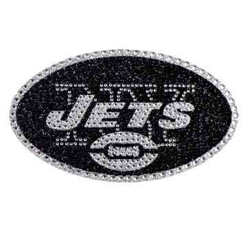 Bling Emblem Adhesive DECAL w/ Silver Rhinestone - NFL Jets