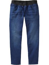 Generic Denim Women/ Lady Stretch JEAN Elastic Waist, Dark Blue