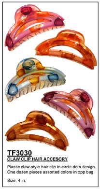 Claw Clip HAIR ACCESSORIES 3030. Plastic claw-style HAIR clip in