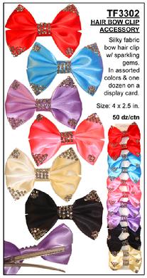 HAIR BOW Clip Accessories with sparkling gems