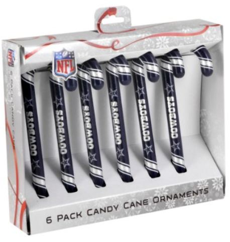 CANDY Cane christmas Ornament Set - NFL Dallas Cowboys