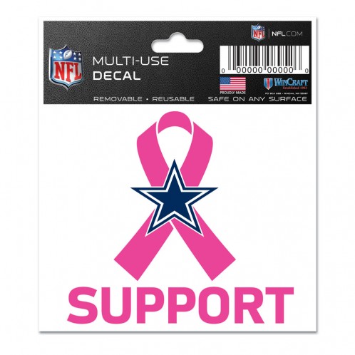 Decal Support Breast Cancer etc NFL DALLAS COWBOYS