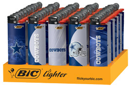 Cigarette Lighter - NFL DALLAS COWBOYS Sale by 1 Display Tray of