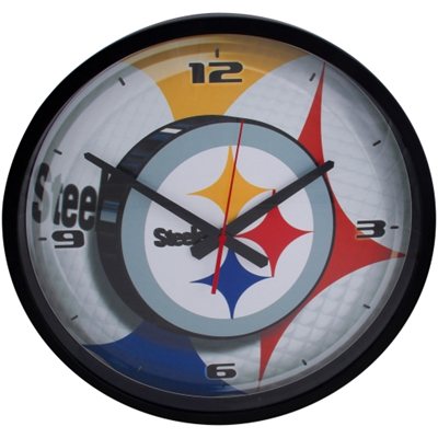 Clock Round 15'' NFL Pittsburgh STEELERS