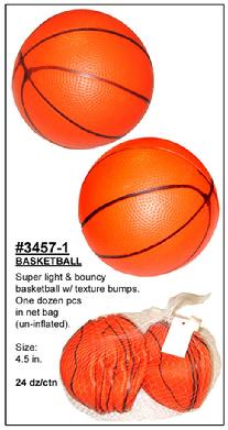 4.5 inch BASKETBALL 3457-1. Super light & bouncy BASKETBALL
