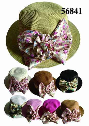Ladies STRAW HAT with Flower NA56841