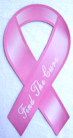 RIBBON CAR MAGNET, ''Find the Cure''.