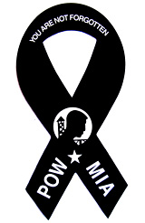 8'' x 4'',RIBBON CAR MAGNET, 10 ''You Are Not Forgotten POW, MIA''.