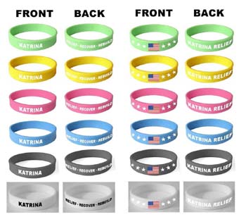 HURRICANE KATRINA Silicone Jelly Rubber WRISTBANDs/bracelets