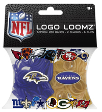 Logo Loomz RUBBER BANDS, Clip & Charm - NFL Baltimore Ravens