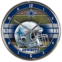 Chrome Round Wall Clock - NFL DALLAS COWBOYS