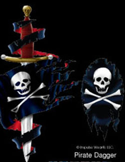 Apparel T-shirt Bad To The Bone Printed:''Pirate DAGGER''