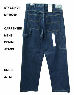 JEANS Carpenter Men Denim - Long, Dark Blue