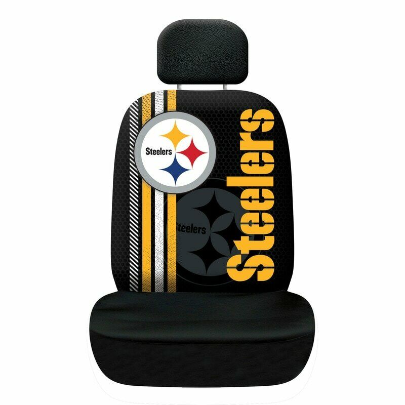 Rally Seat Cover & Plain Head Rest Cover - Pittsburgh STEELERS NF