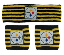 Headband & Wristband Set - Pittsburgh STEELERS NFL Football