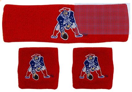 HEADBAND & Wristband 3 Pcs Set - New England Patriots NFL Footbal