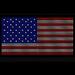 America FLAG - Bling Emblem Adhesive Decal and rhinestones trans