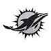 Bling Emblem Adhesive DECAL w/ Silver Rhinestone - NFL Dolphins