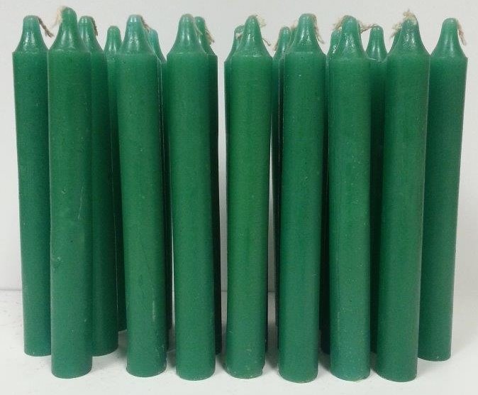 CANDLE 6'' Household Tepered 36 Pcs Green