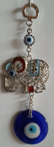 Elephant Wall Hanging Amulet Handmade Evil Eye BEAD