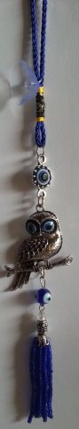 Blue evil eye owl PENDANT car