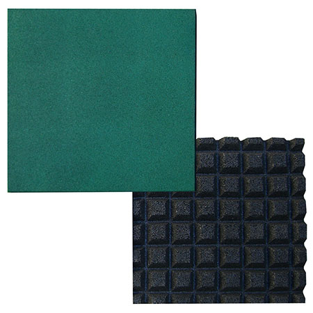 Thick Outdoor Play Ground Rubber Tiles 20x20x1-3/4 inch Green