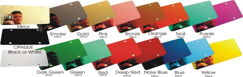 License Plates - Colored Acrylic MIRROR