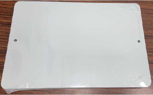 8x12 Parking SIGN - .025 gauge Gloss White with Clear Aluminum