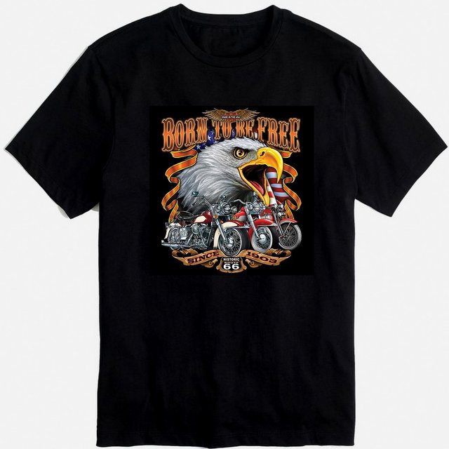 Wholesale Black Tshirt ''BORN TO BE FREE 66''