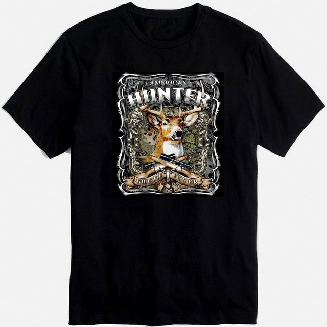 Wholesale Black Tshirt ''AMERICAN HUNTER''