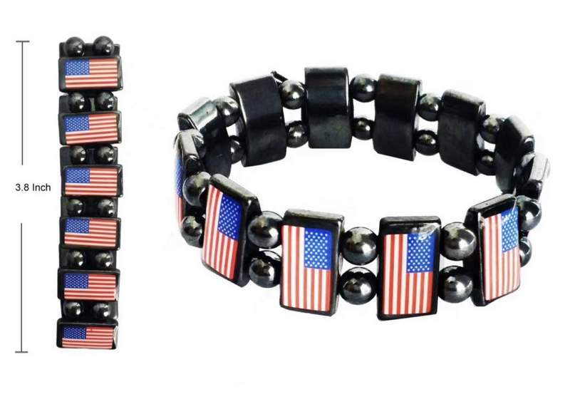 Wholesale Bracelet Magnetic Hematite America Flag