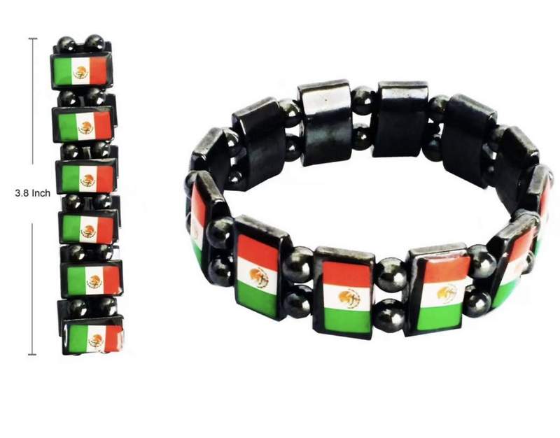 Wholesale Bracelet Magnetic Hematite Mexico Flag