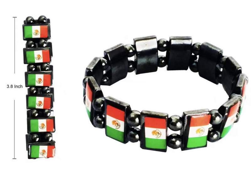 Wholesale BRACELET Magnetic Hematite Mexico Flag