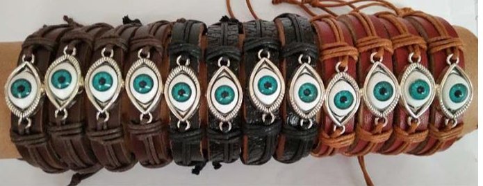 Wholesale Evil Eye Faux Leather Bracelet