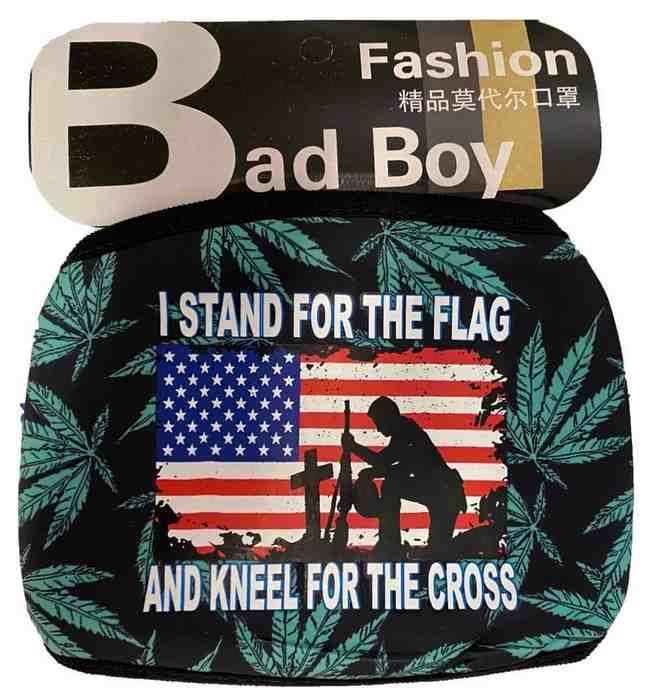 Wholesale Stand FLAG Kneel Cross Marijuana Style Face Mask