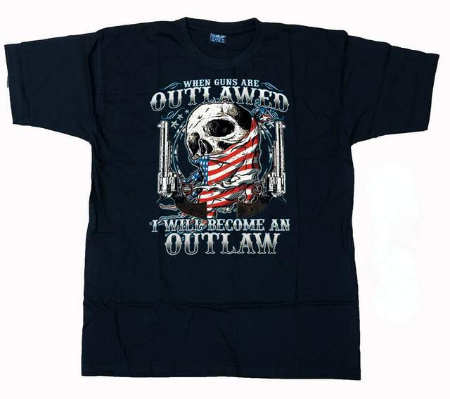Wholesale Black Tshirt Outlawed I will Become AN Outlaw PLUS