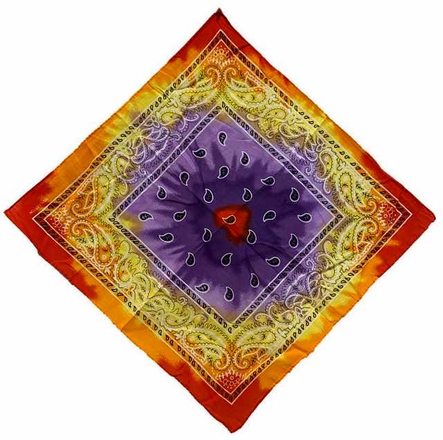 Wholesale Paisley Red/Yellow/Purple Tie Dye BANDANA