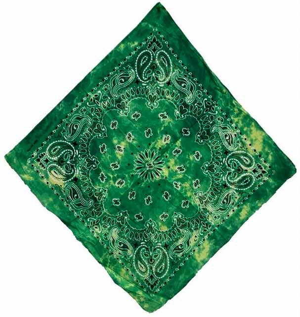 Wholesale Paisley  Green TIE Dye Bandana