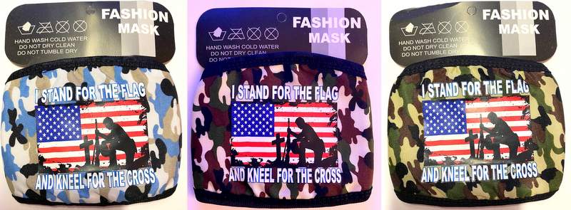 Wholesale Camo Face Mask Stand FLAG Kneel Cross