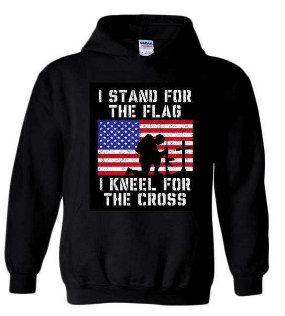 Wholesale HOODIES Stand Flag Kneel Cross  PLUS size