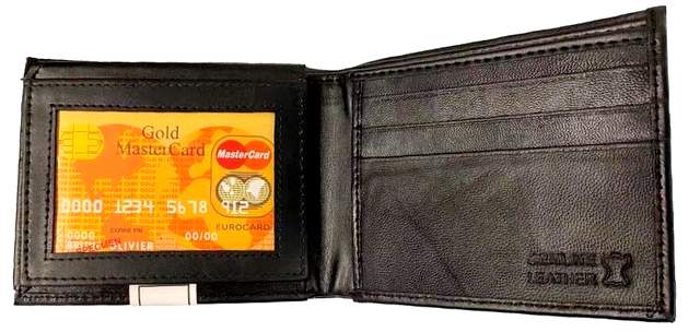 wholesale man LEATHER WALLETs (Black)