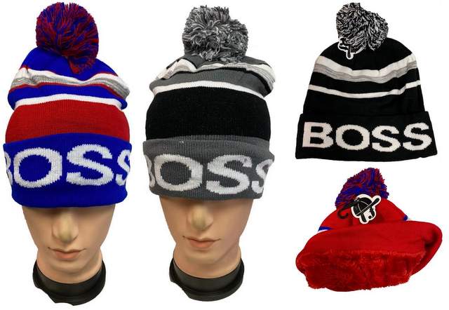 Wholesale Winter Pompom Hat Boss PLUSH Lining inside