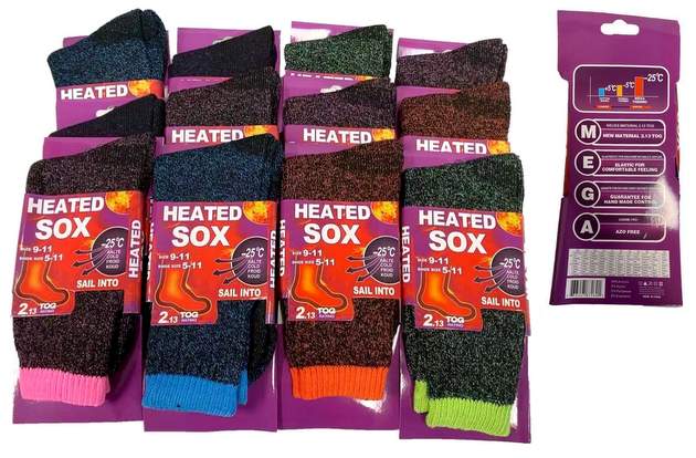 Wholesale  -25°C Lady Heated Socks assorted colors