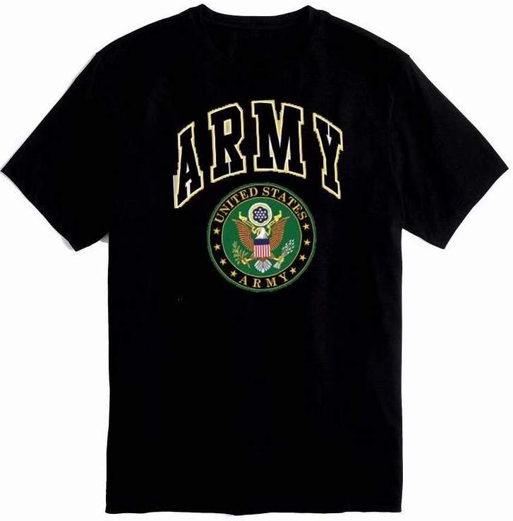 Wholesale Official Licensed Black Color T-SHIRT Army