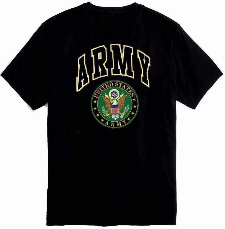 Wholesale Official LICENSED Black Color T-shirt Army PLUS size