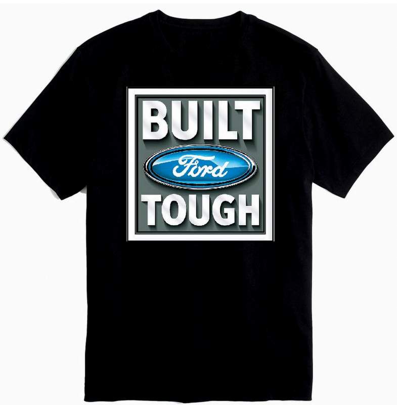 Official Licensed Black Color T-SHIRT BUILT FORD TOUGH Plus