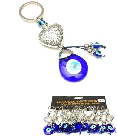 Wholesale Evil Eye Heart Shape Keychain